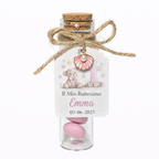 Bomboniera Elegante in Vetro con Etichetta Personalizzata – Ideale per Nascita, Battesimo o Primo Compleanno