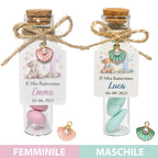Bomboniera Elegante in Vetro con Etichetta Personalizzata – Ideale per Nascita, Battesimo o Primo Compleanno