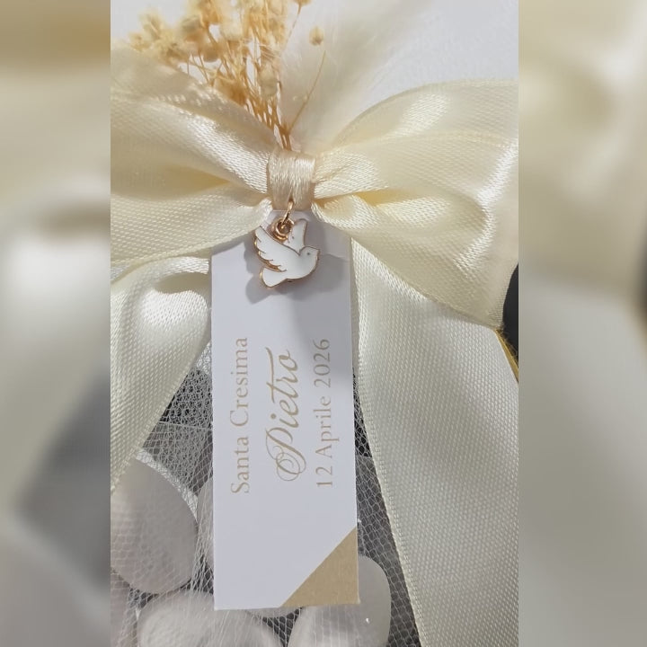 Bomboniera Completa Cerchio Dorato con Etichetta Personalizzabile